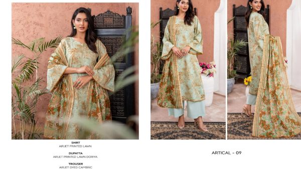 ✨ ZESH   ✨ 3 PieceUnstitched Suit ZESH SUMMAER LAWN COLLECTION 2025 - Image 3