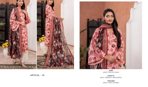 ✨ ZESH   ✨ 3 PieceUnstitched Suit ZESH SUMMAER LAWN COLLECTION 2025 - Image 2