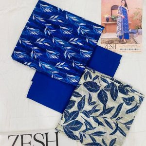 ✨ ZESH   ✨ 3 PieceUnstitched Suit ZESH SUMMAER LAWN COLLECTION 2025