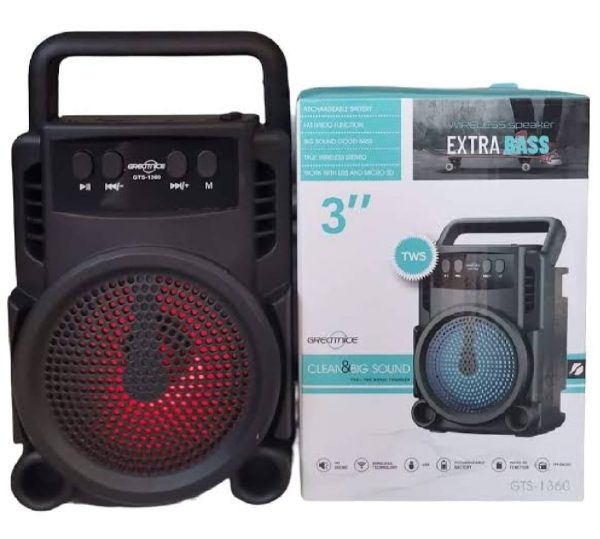 GTS 1360 Portable Rechargeable Mini Wireless Bluetooth Speaker With FM Radio USB & SD Card Supported Super Loud Stereo Sound Mini BT Speaker