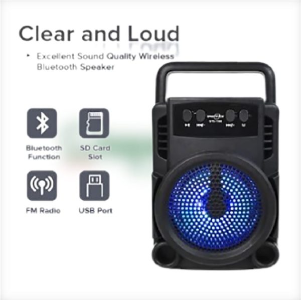 GTS 1360 Portable Rechargeable Mini Wireless Bluetooth Speaker With FM Radio USB & SD Card Supported Super Loud Stereo Sound Mini BT Speaker - Image 4