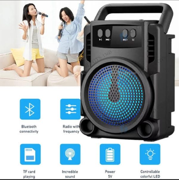 GTS 1360 Portable Rechargeable Mini Wireless Bluetooth Speaker With FM Radio USB & SD Card Supported Super Loud Stereo Sound Mini BT Speaker - Image 5