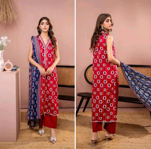 ✨ ZESH   ✨ 3 PieceUnstitched Suit ZESH SUMMAER LAWN COLLECTION 2025