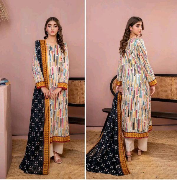 ✨ ZESH   ✨ 3 PieceUnstitched Suit ZESH SUMMAER LAWN COLLECTION 2025
