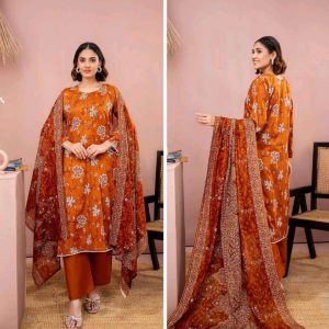 ✨ ZESH   ✨ 3 PieceUnstitched Suit ZESH SUMMAER LAWN COLLECTION 2025