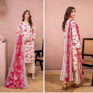 ✨ ZESH   ✨ 3 PieceUnstitched Suit ZESH SUMMAER LAWN COLLECTION 2025