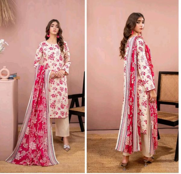 ✨ ZESH   ✨ 3 PieceUnstitched Suit ZESH SUMMAER LAWN COLLECTION 2025