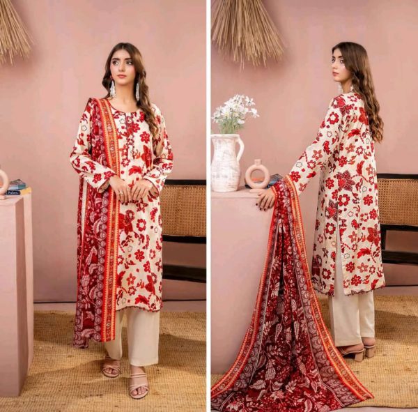 ✨ ZESH   ✨ 3 PieceUnstitched Suit ZESH SUMMAER LAWN COLLECTION 2025