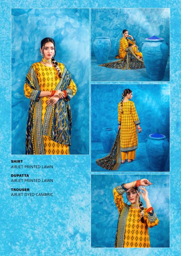 ✨ ZESH   ✨ 3 PieceUnstitched Suit ZESH SUMMAER LAWN COLLECTION 2025