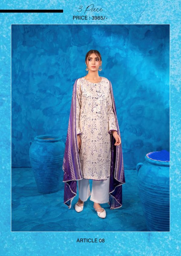 ✨ ZESH   ✨ 3 PieceUnstitched Suit ZESH SUMMAER LAWN COLLECTION 2025 - Image 3