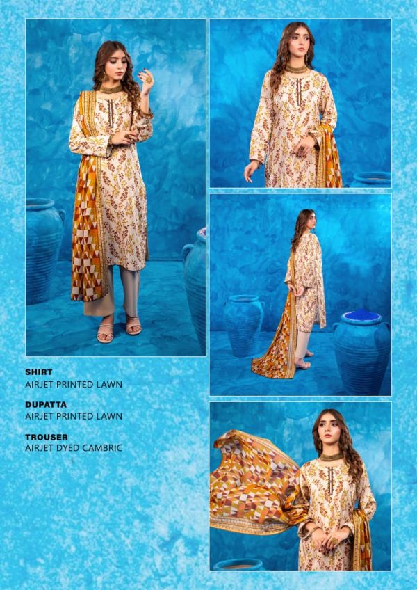 ✨ ZESH   ✨ 3 PieceUnstitched Suit ZESH SUMMAER LAWN COLLECTION 2025