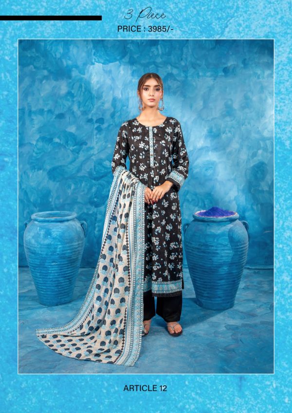 ✨ ZESH   ✨ 3 PieceUnstitched Suit ZESH SUMMAER LAWN COLLECTION 2025 - Image 3