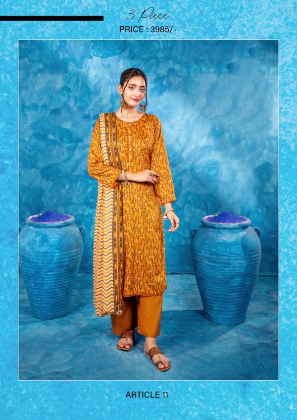 ✨ ZESH   ✨ 3 PieceUnstitched Suit ZESH SUMMAER LAWN COLLECTION 2025 - Image 2