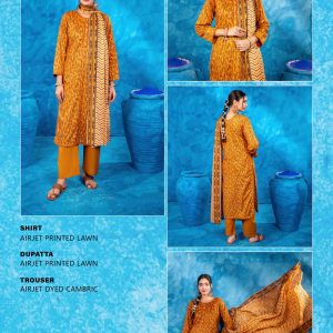 ✨ ZESH   ✨ 3 PieceUnstitched Suit ZESH SUMMAER LAWN COLLECTION 2025