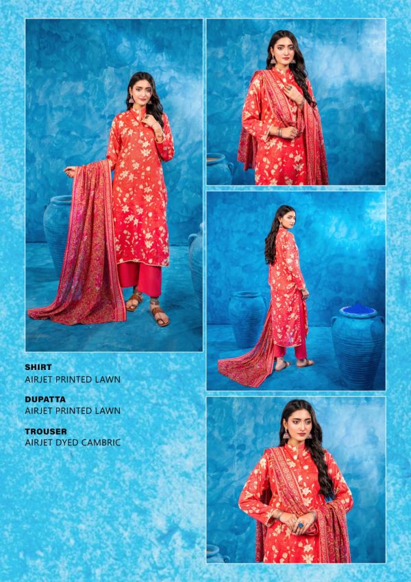 ✨ ZESH   ✨ 3 PieceUnstitched Suit ZESH SUMMAER LAWN COLLECTION 2025