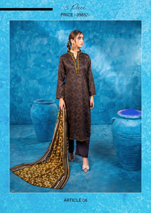 ✨ ZESH   ✨ 3 PieceUnstitched Suit ZESH SUMMAER LAWN COLLECTION 2025 - Image 3