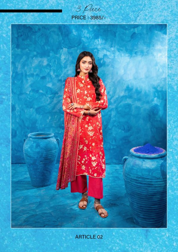 ✨ ZESH   ✨ 3 PieceUnstitched Suit ZESH SUMMAER LAWN COLLECTION 2025 - Image 2