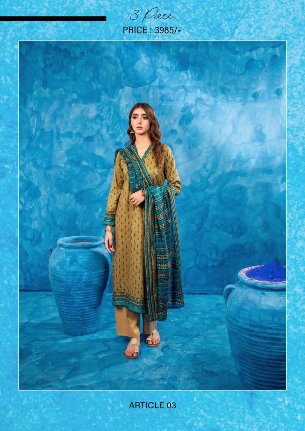 ✨ ZESH   ✨ 3 PieceUnstitched Suit ZESH SUMMAER LAWN COLLECTION 2025 - Image 2