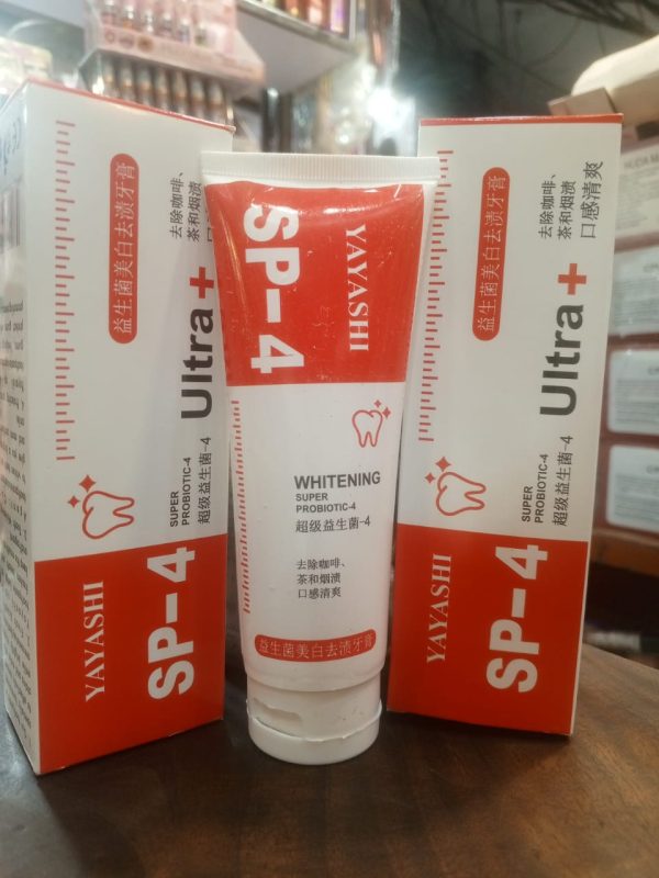 Yayashi Sp-4 Ultra Whitening Toothpaste Probiotic Stain Remover 120Gm / Stain Removing Toothpaste, Protects Gums Freshens Breath, for Everyone - Image 3