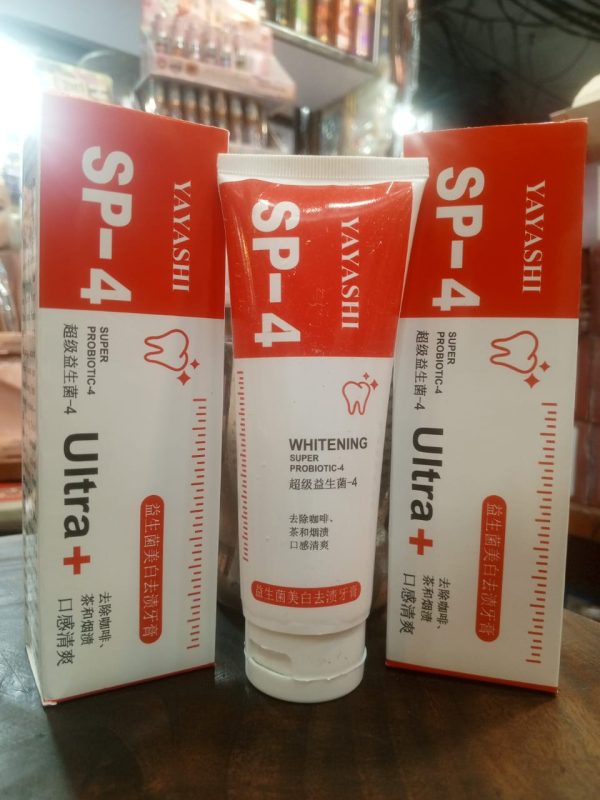Yayashi Sp-4 Ultra Whitening Toothpaste Probiotic Stain Remover 120Gm / Stain Removing Toothpaste, Protects Gums Freshens Breath, for Everyone - Image 4