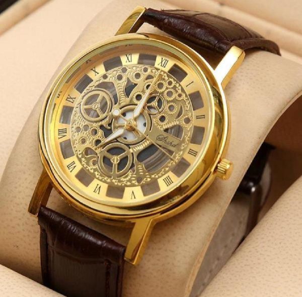 Stylish Leather Watch with Gold-Tone Stainless Dial & Brown Strap Without Box - Image 6