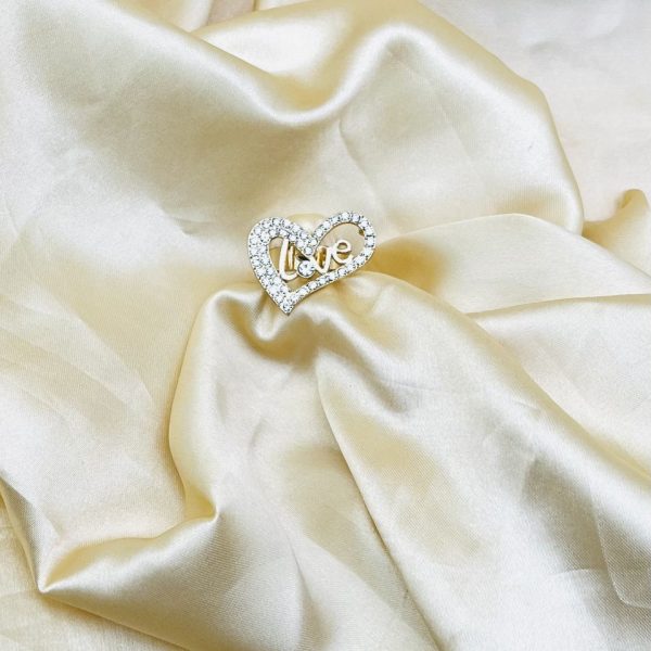 1 Piece Imported Radiant Love Heart Crystal Ring - Shimmer with Elegance | Luxurious Design Ring | Adjustable Ring | Ring For Girls & Women