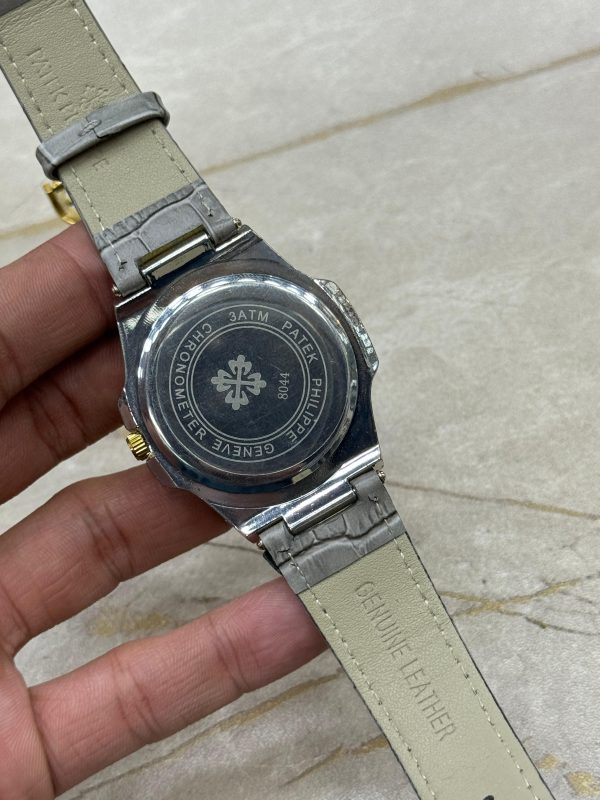 Patek Philippe Nautilus 8044 – Grey Gold Tone | 3ATM Water Resistant Luxury Watch Without Box - Image 5