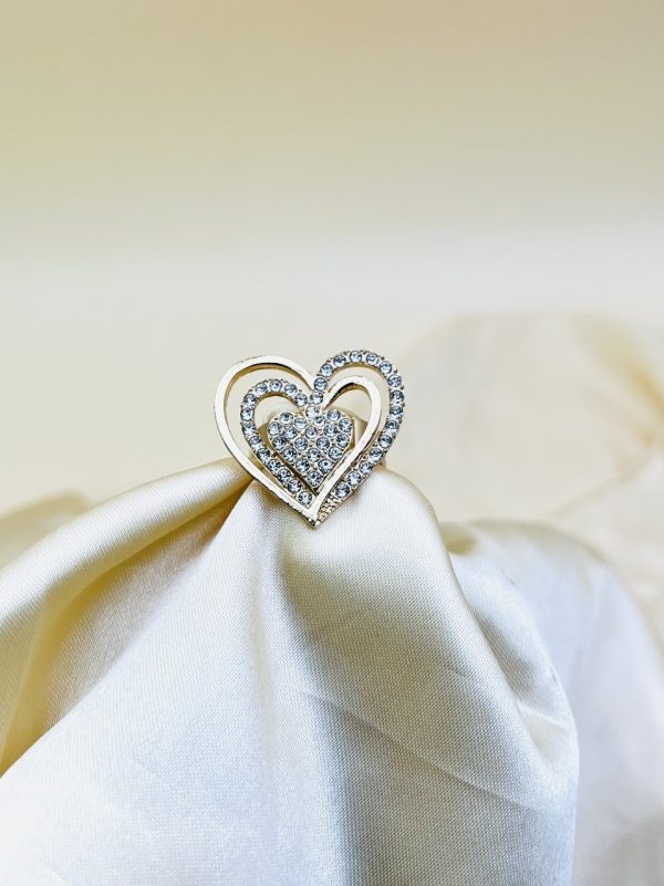 1 Piece Imported Radiant Double Heart Crystal Ring – A Love That Shines 💎❤️ | Best Quality Adjustable Ring | Ring For Girls & Women