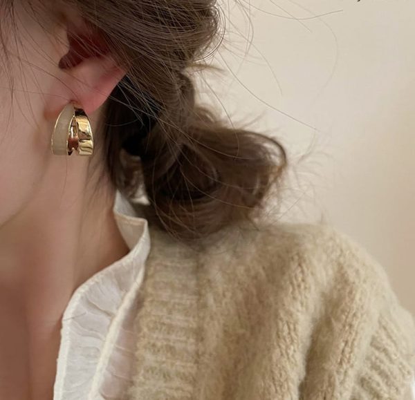 Elegant Dual Colour Korean Gold Plated Earings | Casual wear Fashion Trendy Jewelry - Image 2
