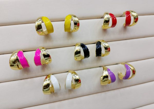 Elegant Dual Colour Korean Gold Plated Earings | Casual wear Fashion Trendy Jewelry - Image 4