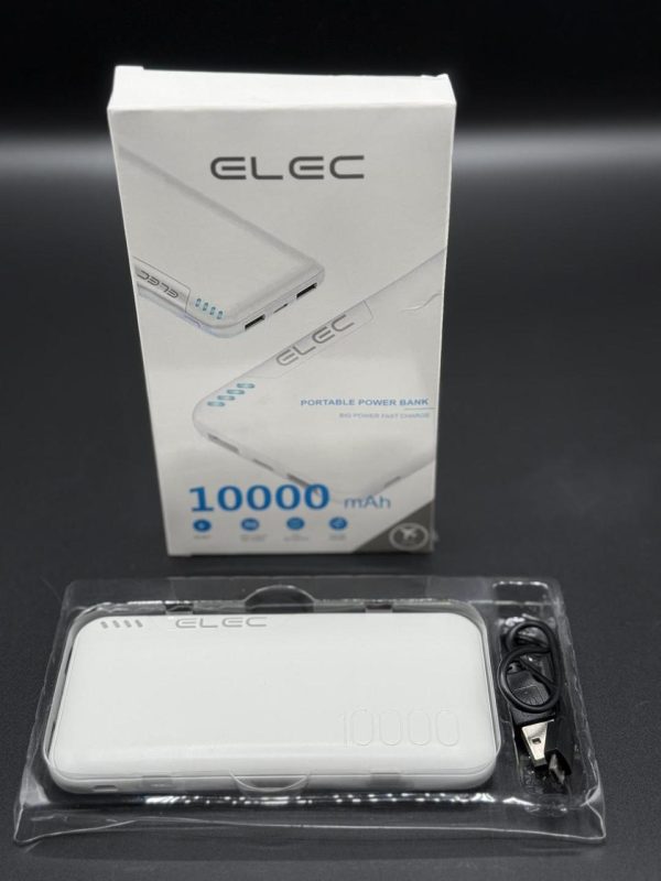 ELEC 10,000mAh Fast Charging Power Bank – White | Dual Type-A & Type-C Output | With Box - Image 5
