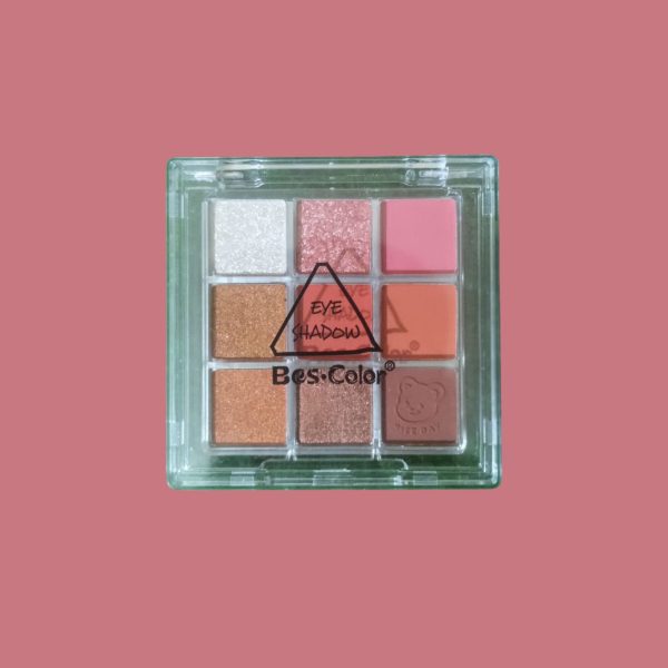 9 Colors Eyeshadow Palette – Multicolor Matte & Glitter | Cream-Based - Image 3