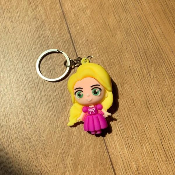 01 PCs Disney Princess Anime Figure Key-Chain – Cute Soft Rubber Bag Accessory | Random Design & Color | Kids Gift - Keychain ( Random Color ) - Image 4