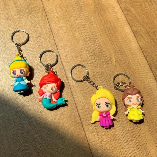 01 PCs Disney Princess Anime Figure Key-Chain – Cute Soft Rubber Bag Accessory | Random Design & Color | Kids Gift - Keychain ( Random Color ) - Image 3