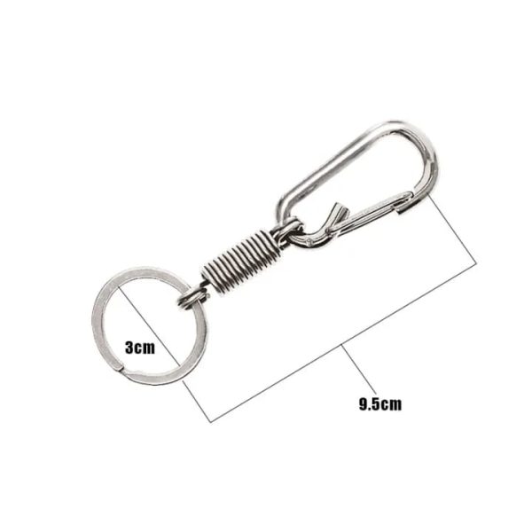01 PCs Metallic Spring Hook Keychain – Strong Flexible Key Holder for Girls’ Bags & Boys | Matt Chrome Finish | Key-Chain - Image 2
