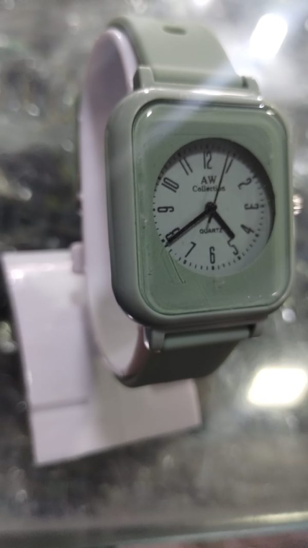 Silky Soft Strap Silicon Watch in Aesthetic Colors / Square Case Round Dial Watch Without Box (Random Color) - Image 5