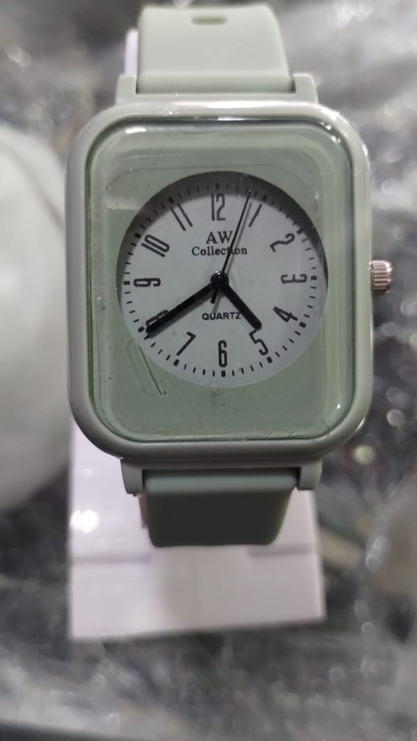 Silky Soft Strap Silicon Watch in Aesthetic Colors / Square Case Round Dial Watch Without Box (Random Color) - Image 6