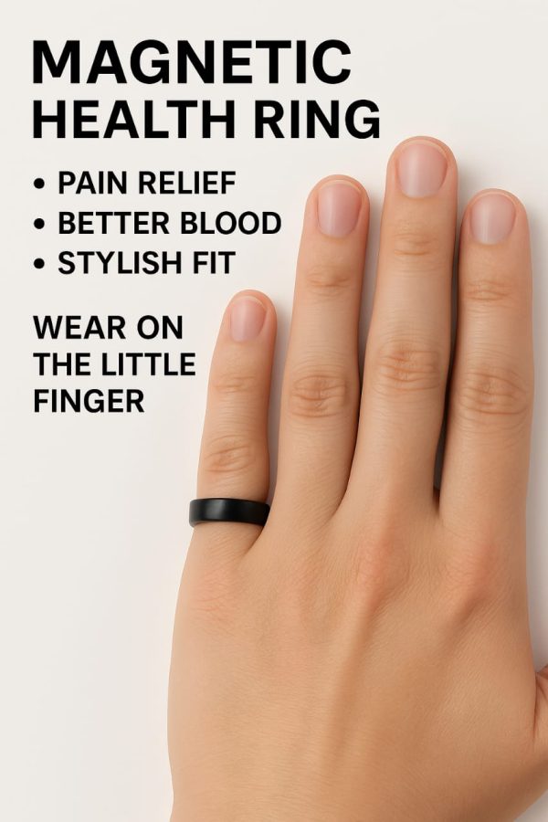 01 PCs Magnetic Health Ring – Pain Relief & Blood Flow Booster Ring | Ring For Improve Health - Blood Flow Booster - Ring For Boost Blood Flow - Black Color