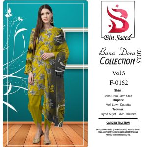 ✨ BINSAEED❤️  Bana Dora 3piece Unstitched Suit SUMMAER LAWN COLLECTION