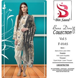 ✨ BINSAEED❤️  Bana Dora 3piece Unstitched Suit SUMMAER LAWN COLLECTION