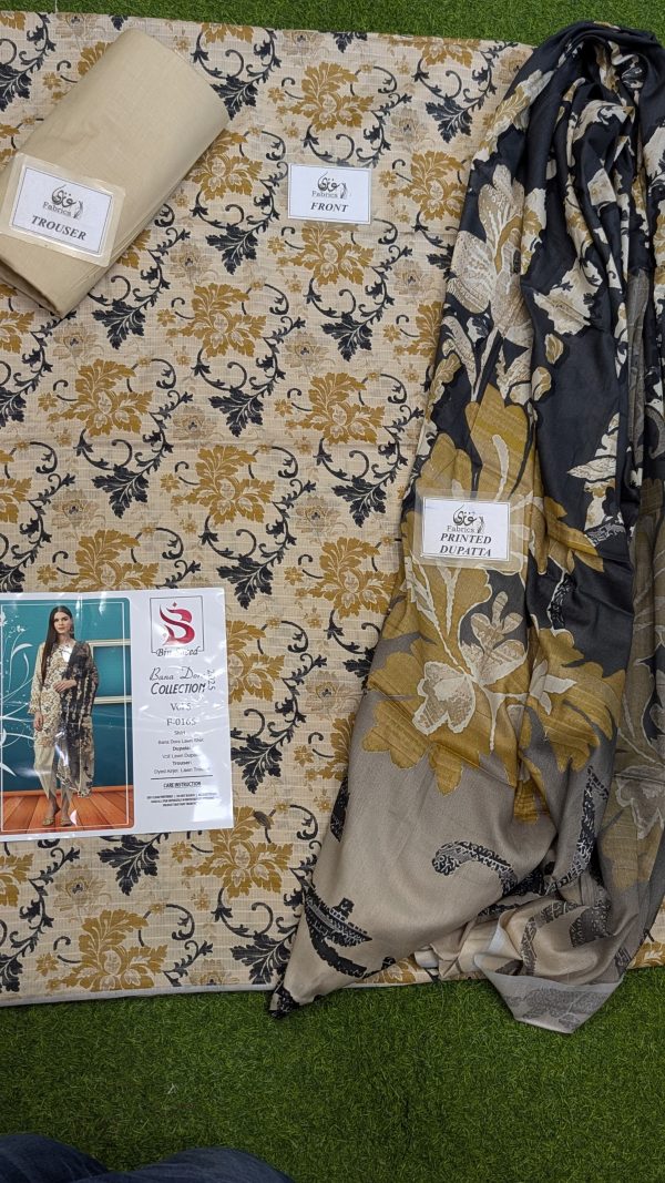 ✨ BINSAEED❤️  Bana Dora 3piece Unstitched Suit SUMMAER LAWN COLLECTION - Image 2
