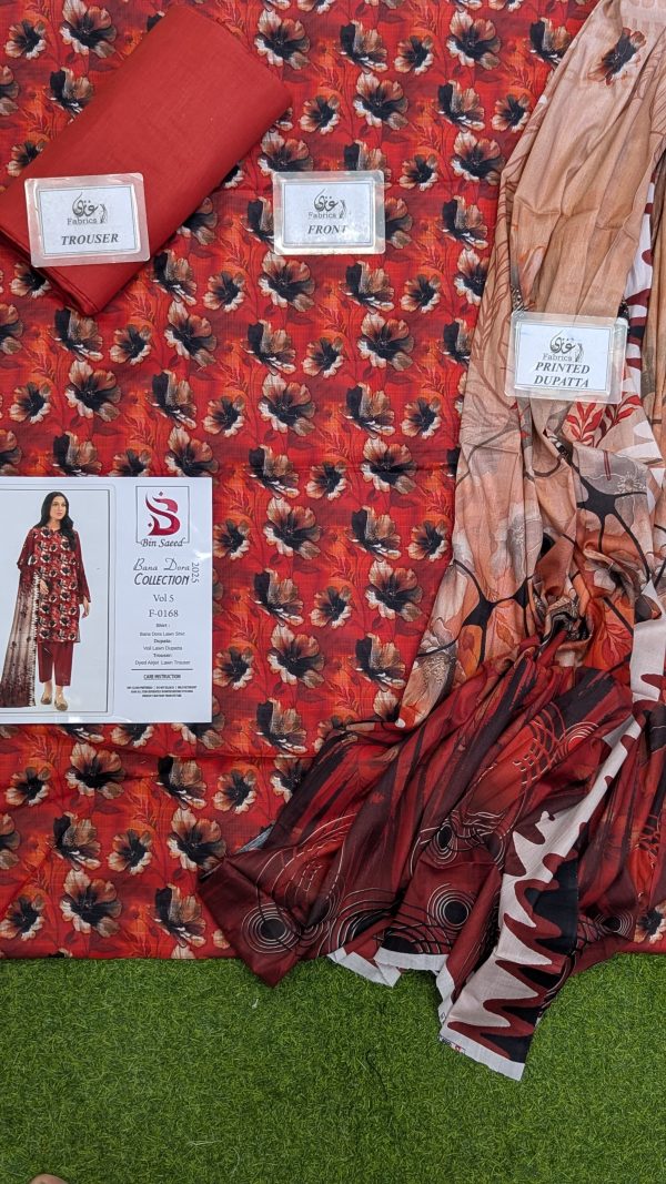 ✨ BINSAEED❤️  Bana Dora 3piece Unstitched Suit SUMMAER LAWN COLLECTION - Image 2