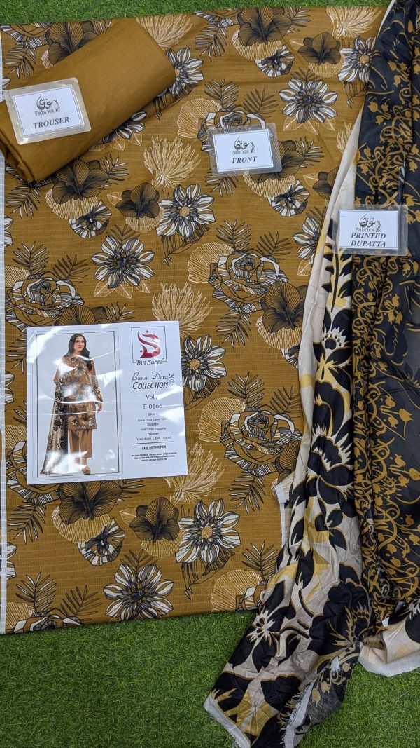 ✨ BINSAEED❤️  Bana Dora 3piece Unstitched Suit SUMMAER LAWN COLLECTION - Image 2