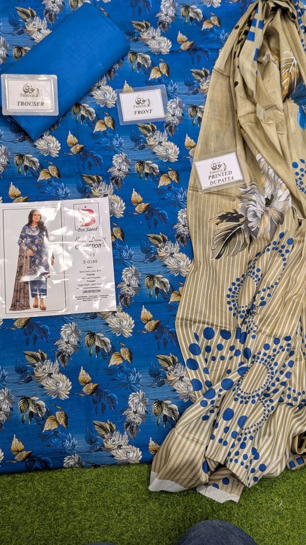 ✨ BINSAEED❤️  Bana Dora 3piece Unstitched Suit SUMMAER LAWN COLLECTION - Image 2