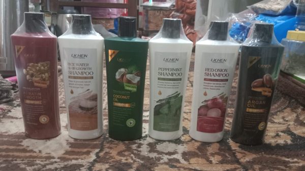 Pack Of 01 - Lichen Professional Shampoo Set 400ml – Keratin, Rice Water, Coconut, Peppermint, Red Onion, Argan Oil - Image 4