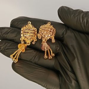 Luxurious gold plated earrings for ladies and girls - gold plated earrings - for daily routine use and special for wedding and special occasion - without box