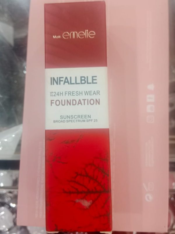 Emelie Infallible Fresh Wear Liquid Foundation with Sunscreen SPF 25 – Lightweight Coverage for Smooth, Flawless Skin - Image 3