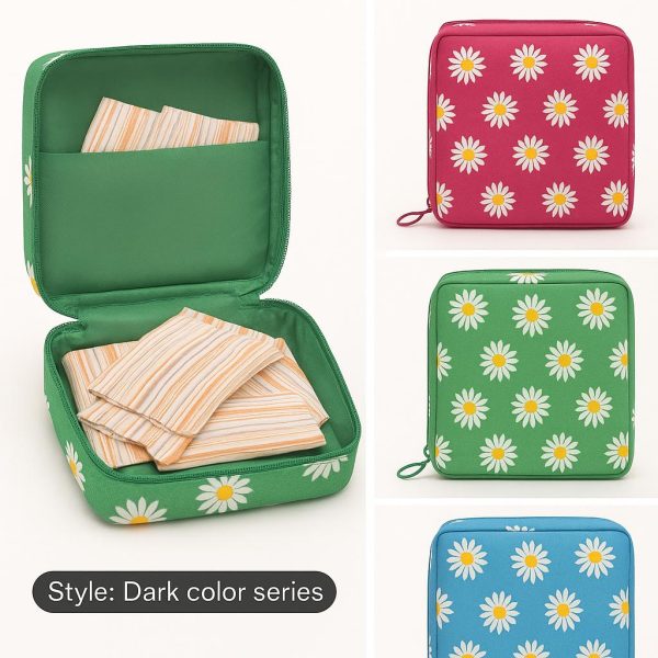 Women Portable Pouch Napkin Cosmetic Bags Organizer / Sanitary Pads Storage Bag / Ladies Makeup Bag Girls Hygiene Pad Bag (random Design & color) - Image 6
