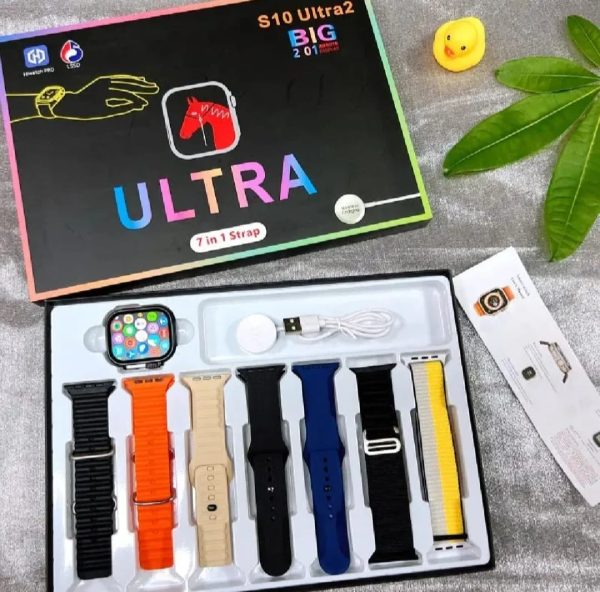 S10 Ultra 2 Smart Watch for Kids & Adults | 7 Stylish Straps | Titanium Body | Magnetic Charger | Water Resistant - Image 6