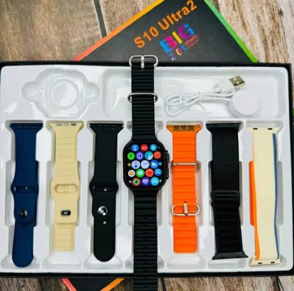 S10 Ultra 2 Smart Watch for Kids & Adults | 7 Stylish Straps | Titanium Body | Magnetic Charger | Water Resistant - Image 3